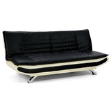 NNEDSZ Sarantino Bronx Sofa Bed Faux Leather Lounge Couch Futon Furniture Adjustable Suite Black
