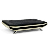 NNEDSZ Sarantino Bronx Sofa Bed Faux Leather Lounge Couch Futon Furniture Adjustable Suite Black