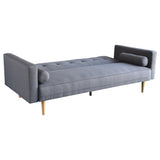 NNEDSZ Sarantino Madison Sofa Bed Lounge Couch Futon Furniture Home Dark Grey Linen Suite