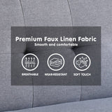 NNEDSZ Sarantino Madison Sofa Bed Lounge Couch Futon Furniture Home Dark Grey Linen Suite