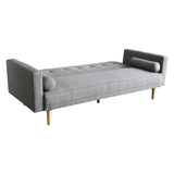 NNEDSZ Sarantino Madison Sofa Bed Lounge Couch Futon Furniture Home Light Grey Linen Suite