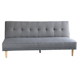 NNEDSZ Sarantino Madison Sofa Bed Lounge Couch Futon Furniture Home Light Grey Linen Suite