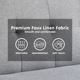 NNEDSZ Sarantino Madison Sofa Bed Lounge Couch Futon Furniture Home Light Grey Linen Suite