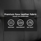 NNEDSZ Sarantino Madison Faux Leather Sofa Bed Lounge Couch Futon Furniture Home Suite - Black