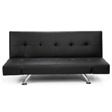 NNEDSZ Sarantino Brooklyn Sofa Bed Faux Leather Lounge Couch Futon Furniture Adjustable Suite Bk