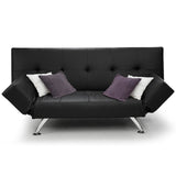 NNEDSZ Sarantino Brooklyn Sofa Bed Faux Leather Lounge Couch Futon Furniture Adjustable Suite Bk