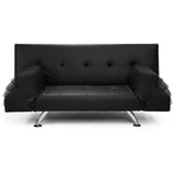 NNEDSZ Sarantino Brooklyn Sofa Bed Faux Leather Lounge Couch Futon Furniture Adjustable Suite Bk