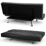 NNEDSZ Sarantino Brooklyn Sofa Bed Faux Leather Lounge Couch Futon Furniture Adjustable Suite Bk