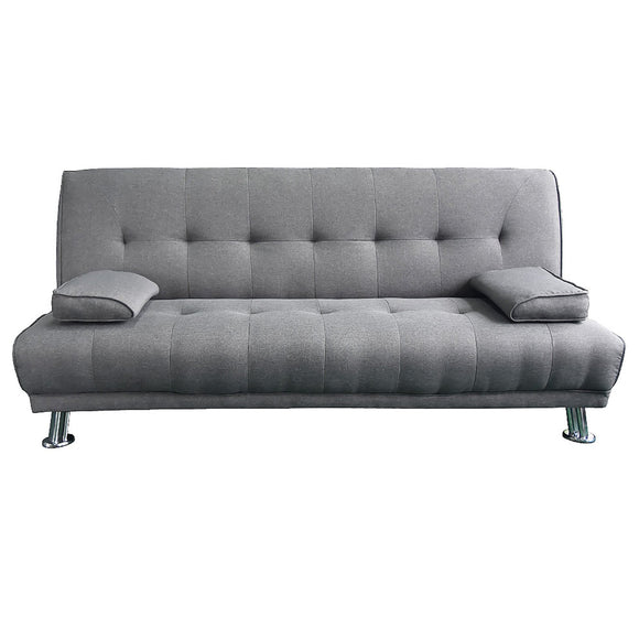 NNEDSZ Sarantino Manhattan Sofa Bed Lounge Couch Futon Furniture Home Light Grey Linen Suite