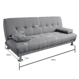 NNEDSZ Sarantino Manhattan Sofa Bed Lounge Couch Futon Furniture Home Light Grey Linen Suite