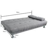 NNEDSZ Sarantino Manhattan Sofa Bed Lounge Couch Futon Furniture Home Light Grey Linen Suite