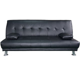 NNEDSZ Sarantino Manhattan Sofa Bed Faux Leather Lounge Couch Futon Furniture Suite - Black
