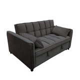 NNEDSZ Sarantino Quincy 2-Seater Velvet Sofa Bed in Dark Grey with Wooden Frame and Tufted Design - Dark Grey