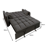 NNEDSZ Sarantino Quincy 2-Seater Velvet Sofa Bed in Dark Grey with Wooden Frame and Tufted Design - Dark Grey