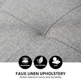 NNEDSZ Sarantino Corner Sofa Linen Lounge Couch L-shaped Modular Furniture Home Chaise Grey