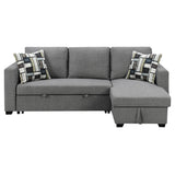 NNEDSZ Sarantino Fontana Pullout Sofa Bed with Storage Chaise Lounge - Grey