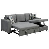 NNEDSZ Sarantino Fontana Pullout Sofa Bed with Storage Chaise Lounge - Grey