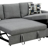 NNEDSZ Sarantino Fontana Pullout Sofa Bed with Storage Chaise Lounge - Grey