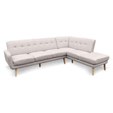 NNEDSZ Sarantino Faux Linen Corner Sofa Lounge L-shaped Chaise Light Grey