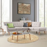 NNEDSZ Sarantino Faux Linen Corner Sofa Lounge L-shaped Chaise Light Grey