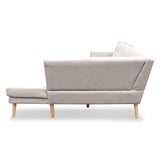 NNEDSZ Sarantino Faux Linen Corner Sofa Lounge L-shaped Chaise Light Grey