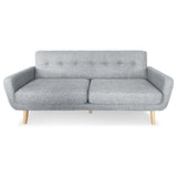 NNEDSZ Sarantino 6-Seater Linen Sofa Set Couch Futon - Light Grey
