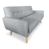 NNEDSZ Sarantino 6-Seater Linen Sofa Set Couch Futon - Light Grey