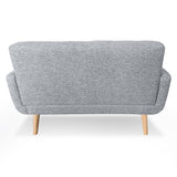 NNEDSZ Sarantino 6-Seater Linen Sofa Set Couch Futon - Light Grey