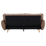 NNEDSZ Sarantino 3 Seater Modular Linen Fabric Sofa Bed Couch Futon Suite - Brown