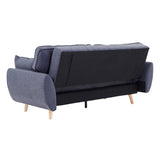 NNEDSZ Sarantino 3 Seater Modular Linen Fabric Sofa Bed Couch Futon Suite - Dark Grey