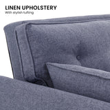 NNEDSZ Sarantino 3 Seater Modular Linen Fabric Sofa Bed Couch Futon Suite - Dark Grey