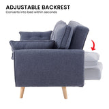 NNEDSZ Sarantino 3 Seater Modular Linen Fabric Sofa Bed Couch Futon Suite - Dark Grey