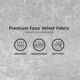 NNEDSZ Sarantino 3 Seater Faux Velvet Sofa Bed Couch Furniture Light Grey