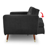 NNEDSZ Sarantino Faux Velvet Tufted Sofa Bed Couch Futon - Black