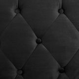 NNEDSZ Sarantino Faux Velvet Tufted Sofa Bed Couch Futon - Black