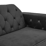 NNEDSZ Sarantino Faux Velvet Tufted Sofa Bed Couch Futon - Black