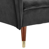 NNEDSZ Sarantino Faux Velvet Tufted Sofa Bed Couch Futon - Black