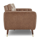 NNEDSZ Sarantino Faux Velvet Tufted Sofa Bed Couch Futon - Brown
