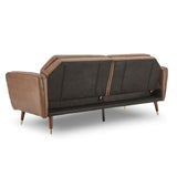 NNEDSZ Sarantino Faux Velvet Tufted Sofa Bed Couch Futon - Brown