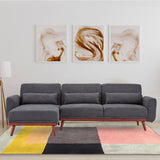 NNEDSZ Sarantino Faux Velvet Sofa Bed Couch Lounge Chaise Cushions Dark Grey