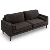 NNEDSZ Sarantino Faux Velvet Sofa Bed Couch Furniture Lounge Suite - Black
