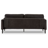 NNEDSZ Sarantino Faux Velvet Sofa Bed Couch Furniture Lounge Suite - Black