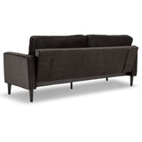NNEDSZ Sarantino Faux Velvet Sofa Bed Couch Furniture Lounge Suite - Black