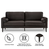 NNEDSZ Sarantino Faux Velvet Sofa Bed Couch Furniture Lounge Suite - Black