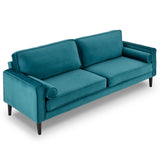NNEDSZ Sarantino Faux Velvet Sofa Bed Couch Furniture Lounge Suite Seat Blue