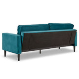 NNEDSZ Sarantino Faux Velvet Sofa Bed Couch Furniture Lounge Suite Seat Blue