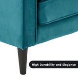 NNEDSZ Sarantino Faux Velvet Sofa Bed Couch Furniture Lounge Suite Seat Blue