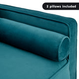 NNEDSZ Sarantino Faux Velvet Sofa Bed Couch Furniture Lounge Suite Seat Blue