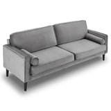 NNEDSZ Sarantino Faux Velvet Sofa Bed Couch Furniture Lounge Suite Seat Grey