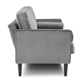 NNEDSZ Sarantino Faux Velvet Sofa Bed Couch Furniture Lounge Suite Seat Grey